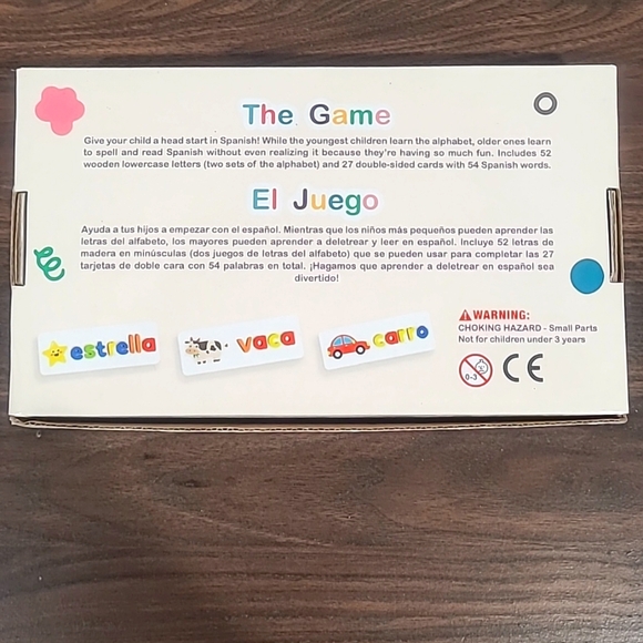 🔤 Happy Spanish Spelling Game, spell & read Spanish card with wood letters 🔤 - Picture 4 of 4